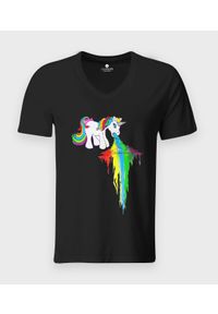 MegaKoszulki - Koszulka męska v-neck Rainbow vomit. Materiał: skóra, bawełna, materiał. Styl: klasyczny #1