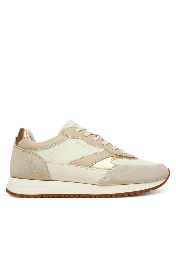 BOSS Sneakersy Kai Runn 50541653 Beżowy. Kolor: beżowy. Materiał: materiał