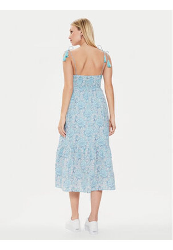 Pepe Jeans Sukienka letnia Mallory Print PL953533 Niebieski Regular Fit. Kolor: niebieski. Materiał: bawełna. Wzór: nadruk. Sezon: lato