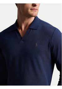 Polo Ralph Lauren Sweter 710922252003 Granatowy Custom Slim Fit. Typ kołnierza: polo. Kolor: niebieski. Materiał: bawełna