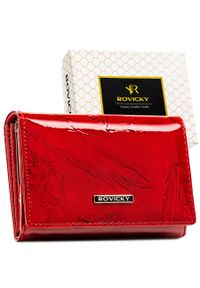 ROVICKY - Lakierowany czerwony portfel damski skórzany średniej wielkości RFID Rovicky RPN-30-YM. Kolor: czerwony. Materiał: lakier, skóra #1