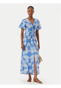 LOLA CASADEMUNT Sukienka letnia LS2616137 Niebieski Regular Fit. Kolor: niebieski. Materiał: wiskoza. Sezon: lato #4