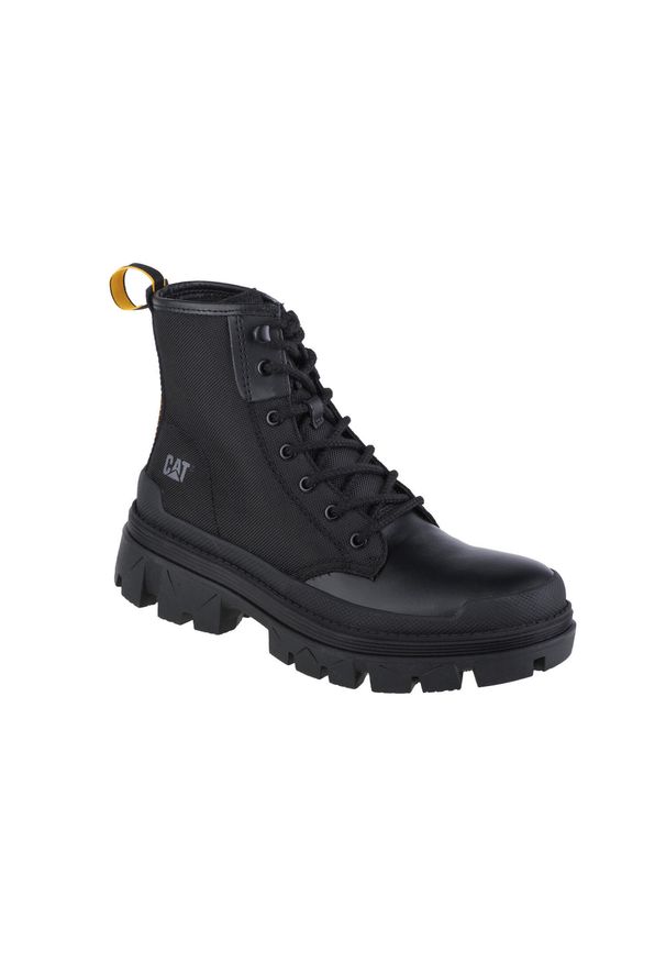 CATerpillar - Trapery unisex, Caterpillar Hardwear Hi Boot. Kolor: czarny. Materiał: guma, syntetyk, materiał. Sport: turystyka piesza