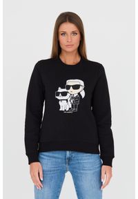 Karl Lagerfeld - KARL LAGERFELD Czarna damska bluza Ikonik 2.0, Rozmiar M. Kolor: czarny