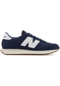 Buty New Balance MS237GB – granatowe. Okazja: na co dzień. Kolor: niebieski. Materiał: skóra, guma, zamsz, materiał. Szerokość cholewki: normalna