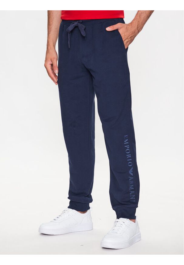 Emporio Armani Underwear Spodnie dresowe 111690 3R566 00135 Granatowy Regular Fit. Kolor: niebieski. Materiał: bawełna, dresówka