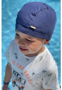 Jamiks czapka dziecięca kolor granatowy z cienkiej dzianiny. Kolor: niebieski. Materiał: dzianina