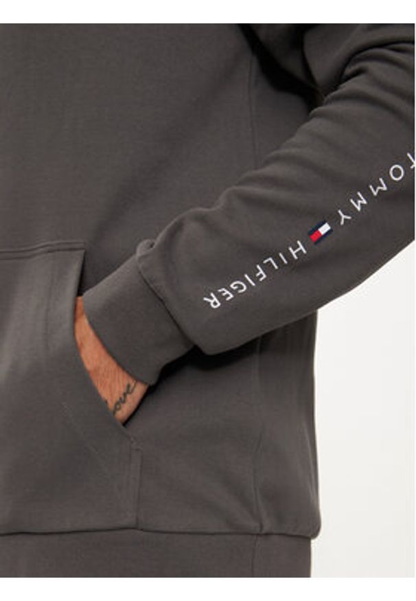 TOMMY HILFIGER - Tommy Hilfiger Bluza UM0UM03347 Szary Regular Fit. Kolor: szary. Materiał: syntetyk, bawełna