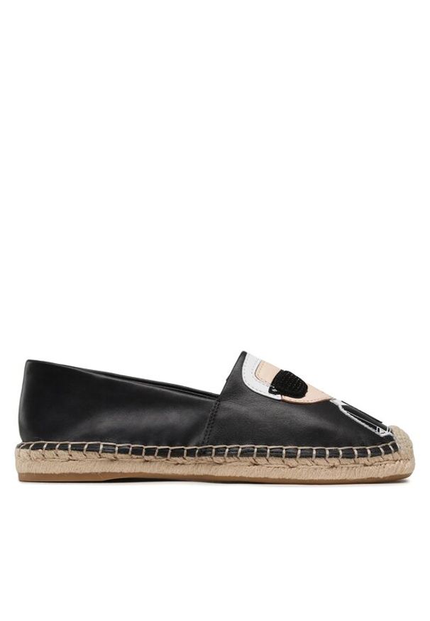 Karl Lagerfeld - KARL LAGERFELD Espadryle KL80111A Czarny. Kolor: czarny. Materiał: skóra