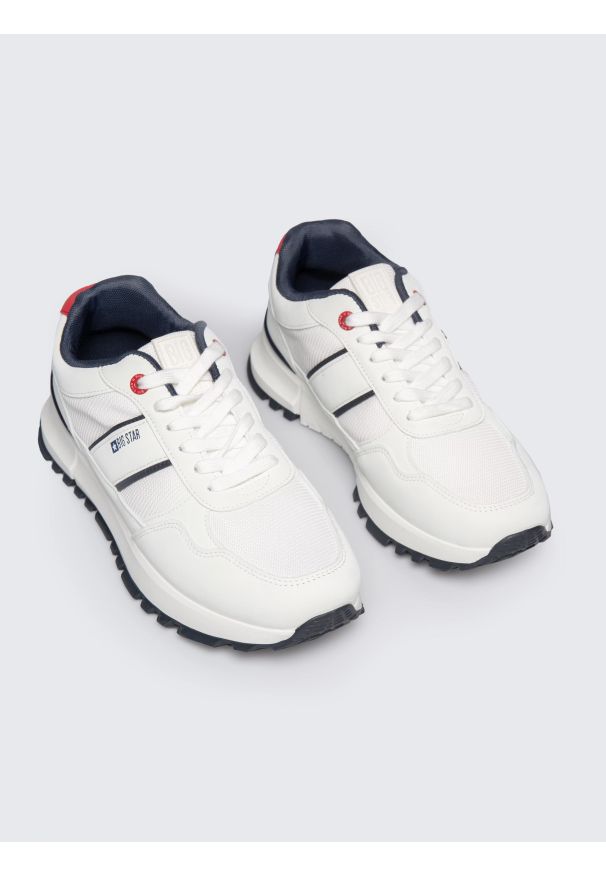 Big-Star - Sneakersy męskie białe RR174291 101. Okazja: na co dzień. Kolor: biały. Materiał: materiał, jeans