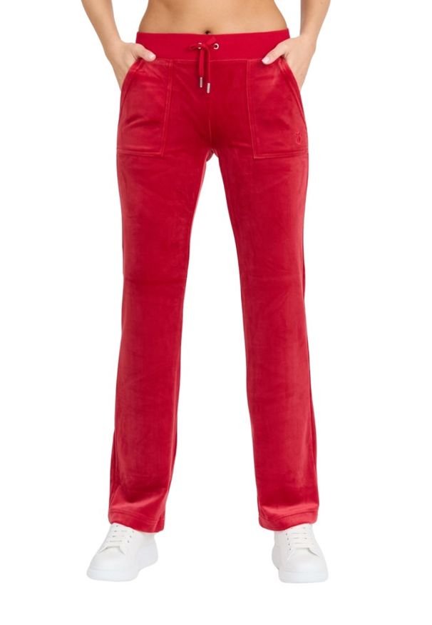 Juicy Couture - JUICY COUTURE Damskie czerwone dresowe spodnie Del Ray Pant, Rozmiar XS. Kolor: czerwony. Materiał: dresówka. Długość: długie