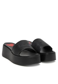 Love Moschino - LOVE MOSCHINO Klapki JA28177I0MIA0000 Czarny. Kolor: czarny. Materiał: skóra #4