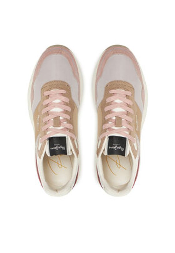 Pepe Jeans Sneakersy Kimi Glam PLS60042 Różowy. Kolor: różowy. Materiał: zamsz, skóra