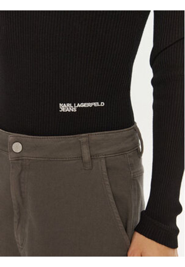 Karl Lagerfeld Jeans Body A1W18024 Czarny Slim Fit. Kolor: czarny. Materiał: syntetyk