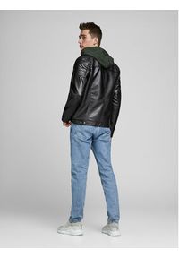 Jack & Jones - Jack&Jones Kurtka z imitacji skóry Rocky 12147218 Czarny Regular Fit. Kolor: czarny. Materiał: skóra #4