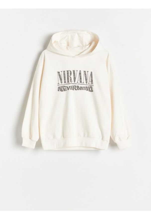 Reserved - Bluza oversize Nirvana - złamana biel. Materiał: bawełna, dzianina