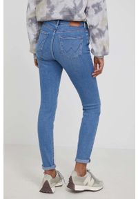 Wrangler jeansy HIGH RISE SKINNY RIVER damskie high waist. Stan: podwyższony. Kolor: niebieski