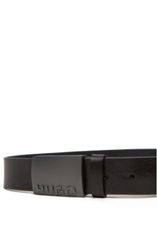Hugo - HUGO Pasek Męski 50542501 Czarny. Kolor: czarny. Materiał: skóra