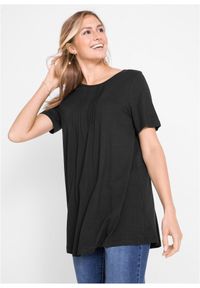 bonprix - T-shirt o trapezowym kroju, krótki rękaw. Kolor: czarny. Długość rękawa: krótki rękaw. Długość: krótkie #1