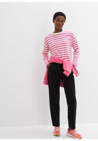 bonprix - Bluza oversize z czystej bawełny. Kolor: różowy. Materiał: bawełna #3