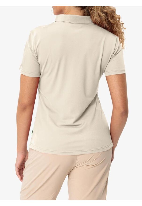 Koszulka damska Vaude Essential Polo Shirt. Typ kołnierza: polo. Kolor: beżowy