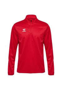 Bluza dresowa 1/2 zip Hummel Essential. Kolor: czerwony, różowy, wielokolorowy. Materiał: dresówka. Sport: fitness #1