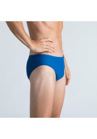 NABAIJI - Slipki pływackie męskie Nabaiji 100 Basic. Kolor: biały, wielokolorowy, niebieski. Materiał: materiał, poliester, elastan