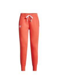 Under Armour - Spodnie Do Biegania Rival Fleece Dla Kobiet. Kolor: pomarańczowy, wielokolorowy, żółty. Sport: turystyka piesza