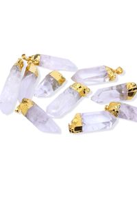 Brazi Druse Jewelry - Naszyjnik Kryształ Górski Surowy Średni. Materiał: pozłacane, złote, srebrne. Kamień szlachetny: kryształ #1