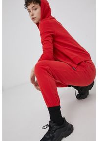 only - Only Spodnie bawełniane damskie kolor czerwony gładkie. Kolor: czerwony. Materiał: bawełna. Wzór: gładki #2