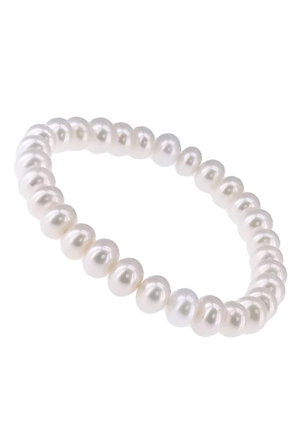 Enaya - LAMAR Bransoletka białe naturalne perły okrągłe 8 mm. Kolor: biały. Wzór: aplikacja. Kamień szlachetny: perła