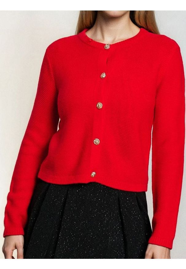 Sinsay - Sweter z ozdobnymi guzikami - czerwony. Kolor: czerwony