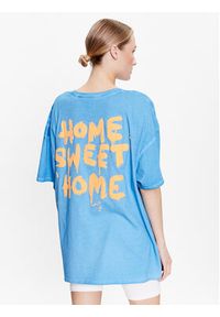 Guess T-Shirt Home W3GI50 K9RM4 Niebieski Oversize. Kolor: niebieski. Materiał: bawełna