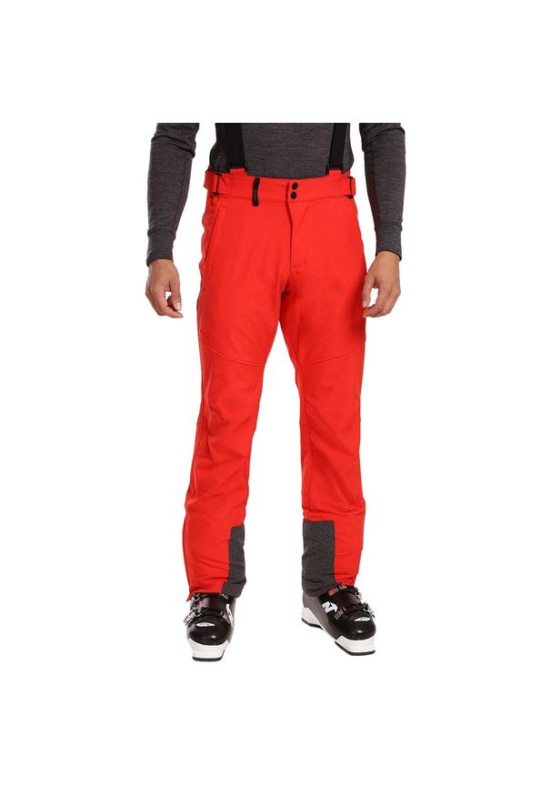 Męskie softshellowe spodnie narciarskie Kilpi RHEA-M. Kolor: czerwony. Materiał: softshell. Sport: narciarstwo