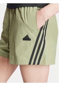 Adidas - adidas Szorty sportowe Future Icons 3-Stripes IW7707 Zielony Loose Fit. Kolor: zielony. Materiał: syntetyk