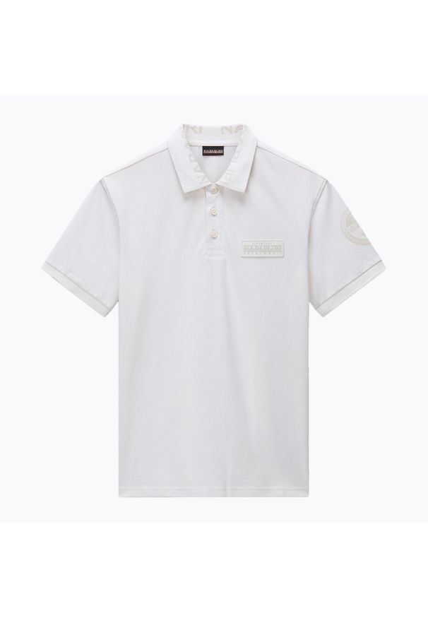 Koszulka polo męska Napapijri E-Amundsen. Typ kołnierza: polo. Kolor: biały