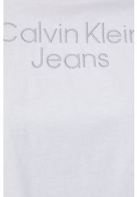 Calvin Klein Jeans t-shirt bawełniany J20J218260.PPYY kolor biały. Kolor: biały. Materiał: bawełna. Wzór: aplikacja #4