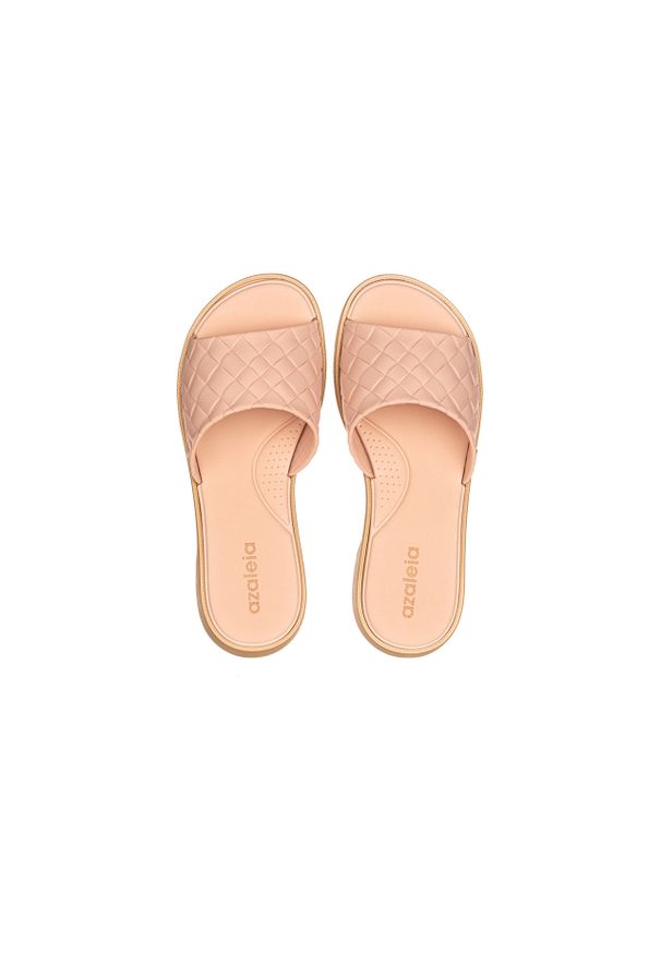 Klapki Azaleia Simone Comfy Flat Rast Nude Beige 198018, Róż/Beż, Tworzywo. Kolor: czarny. Materiał: tworzywo sztuczne. Sezon: lato