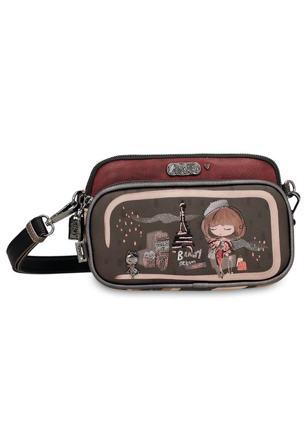 Brązowa Mała Damska Torebka Anekke Mademoiselle. Kolor: brązowy. Wzór: aplikacja. Sezon: lato. Styl: casual