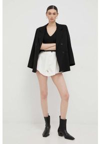 Pinko t-shirt bawełniany kolor czarny. Kolor: czarny. Materiał: bawełna. Długość rękawa: krótki rękaw. Długość: krótkie. Wzór: aplikacja #2