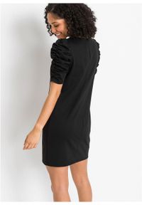 Sukienka z dżerseju bonprix czarny. Kolor: czarny. Materiał: jersey. Długość rękawa: krótki rękaw #4