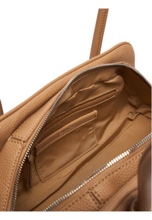 Calvin Klein Torebka Emblem Trio Pebble Shoulder Bag LV04F3743G Beżowy. Kolor: beżowy. Materiał: skórzane