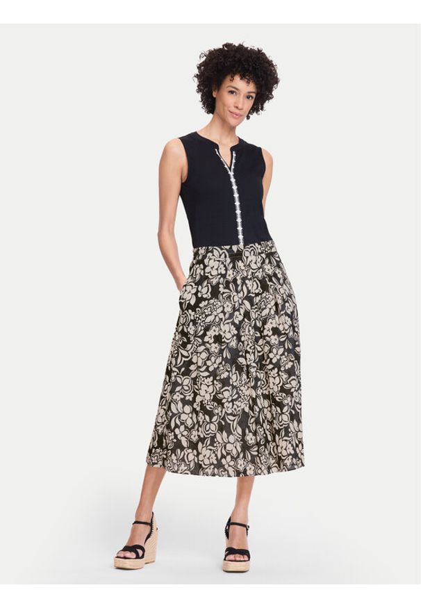 Olsen Spódnica trapezowa 16001506 Czarny Regular Fit. Kolor: czarny. Materiał: bawełna