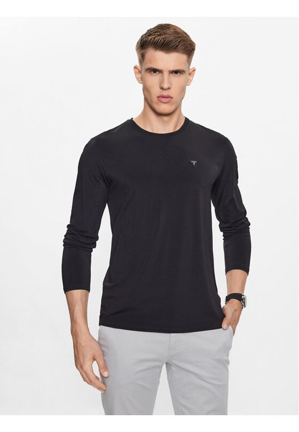 Guess T-Shirt M3YI39 KBS60 Czarny Slim Fit. Kolor: czarny. Materiał: syntetyk
