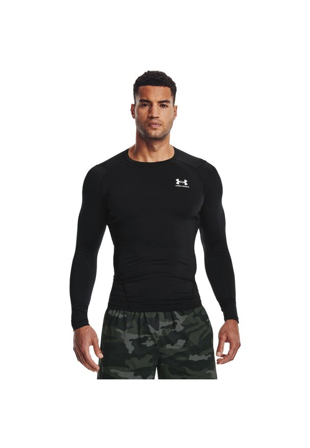 Bluza Under Armour Heatgear Armour Long Sleeve, Mężczyźni. Kolor: wielokolorowy, szary, czarny. Materiał: materiał, poliester. Długość rękawa: długi rękaw