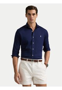 Polo Ralph Lauren Koszula 710899386003 Granatowy Slim Fit. Typ kołnierza: polo. Kolor: niebieski. Materiał: bawełna