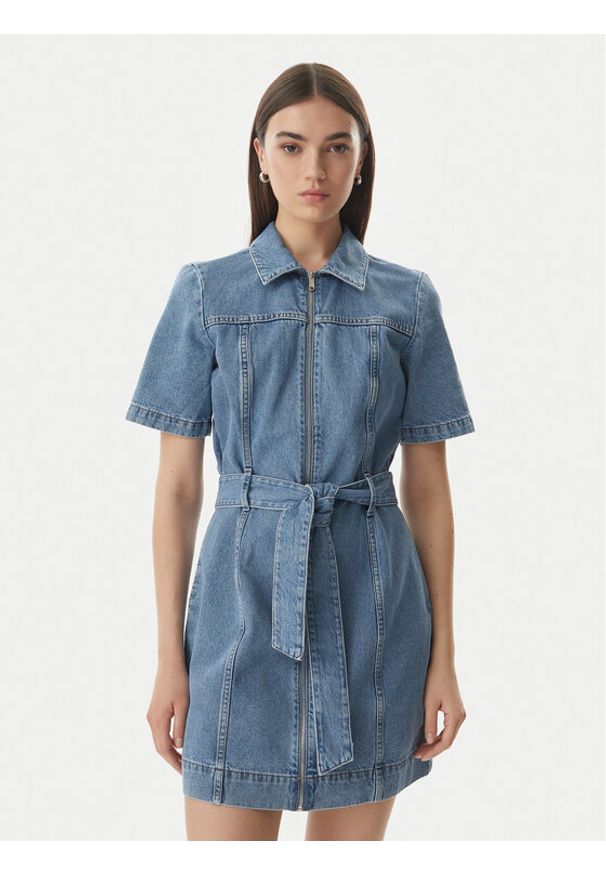 Calvin Klein Jeans Sukienka jeansowa LV047G738G Niebieski Slim Fit. Kolor: niebieski. Materiał: bawełna