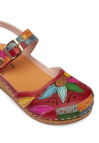 Laura Vita Sandały Facscineo 02 Czerwony. Kolor: czerwony. Materiał: skóra #6