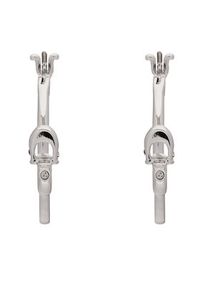 Coach Kolczyki Signature Hoop Earrings 37408160RHO030 Srebrny. Materiał: metalowe. Kolor: srebrny