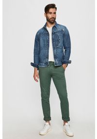 Pepe Jeans - Spodnie Charly. Okazja: na co dzień. Kolor: zielony. Materiał: bawełna, materiał, elastan, tkanina, poliester. Wzór: gładki. Styl: casual #3
